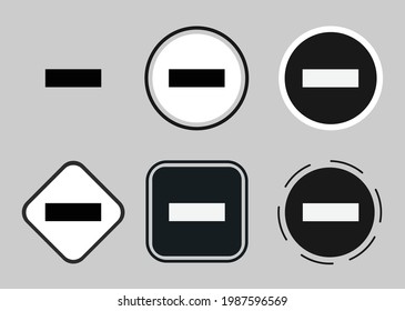 minus icon set. Collection of high quality black outline logo for web site design and mobile dark mode apps. Vector illustration on a white background