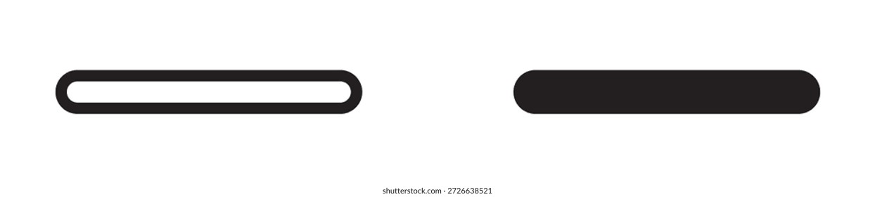 Ícone de subtração Definir estilo da linha Estilo sólido Ilustração do vetor