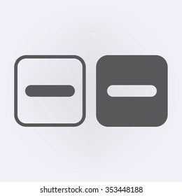 Minus icon set . Vector illustration
