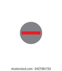Icono de la línea de la raya simple círculo de estilo menos icono de marca, simple botón matemático diseño plano concepto ilustración vectorial diseño logo matemática financiera económica