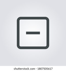 Minus Icon. Minus symbol isolated on Gradient background. Vector Illustration