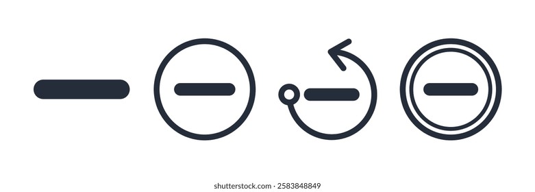 Minus icon symbol vector sign isolated on white background illustration for graphic and web design