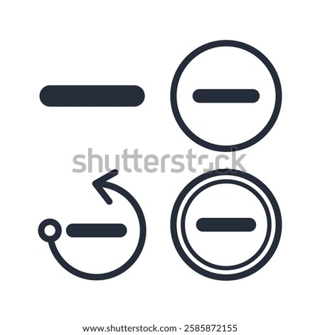 Minus icon symbol vector sign isolated on white background illustration for graphic and web design