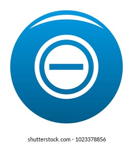 Minus icon vector blue circle isolated on white background 