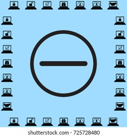Minus icon, vector illustration