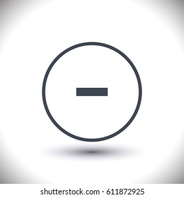Minus icon vector line