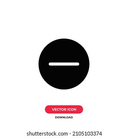 Minus icon vector. Negative sign