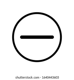 Minus icon vector on a white background