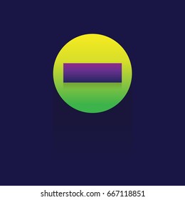 minus icon. Website icon. Vector Tool. button. symbol. object. on blue background