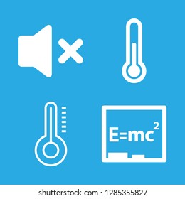 minus icons set with thermometer, thermometer weather tool symbol and mute speaker vector set