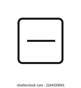 Icono de línea de menos aislado en fondo blanco. Icono delgado plano negro sobre el estilo de contorno moderno. Símbolo lineal y trazo editable. Ilustración vectorial de trazo simple y de píxel perfecto. 