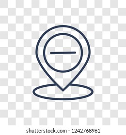 Minus Location icon. Trendy linear Minus Location logo concept on transparent background from Maps and Locations collection