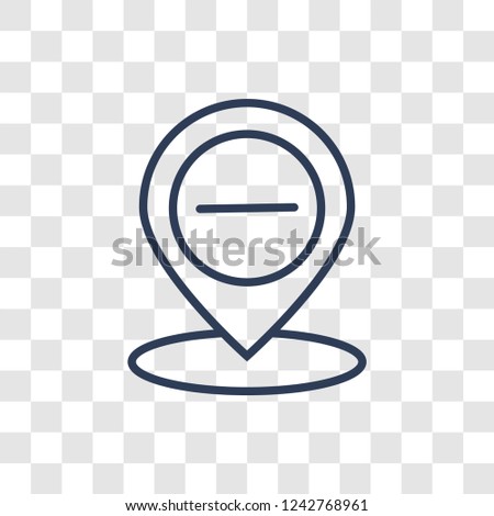 Minus Location icon. Trendy linear Minus Location logo concept on transparent background from Maps and Locations collection