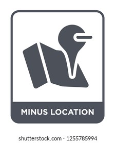 minus location icon vector on white background, minus location trendy filled icons from Maps and locations collection, minus location simple element illustration