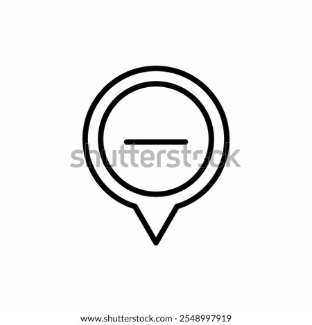 minus location icon vector sign