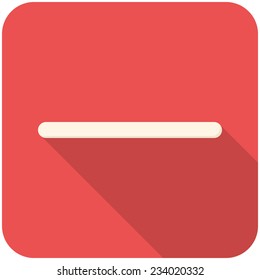 Minus, modern flat icon with long shadow