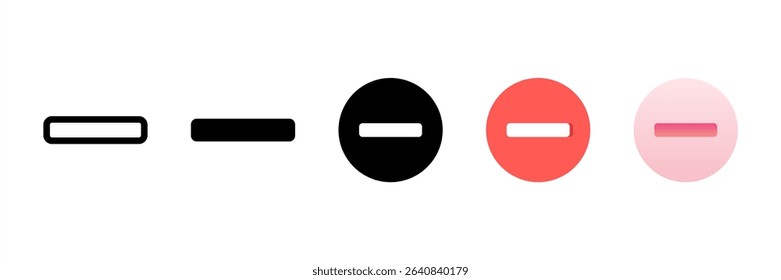 Minus Multi Style Icon Set