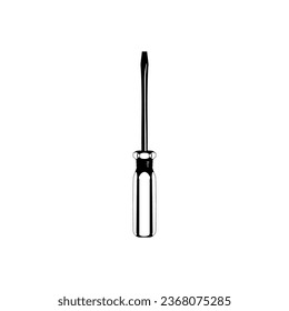 Minus or Negative Screwdriver Silhouette, can use for Art Illustration, Logo Gram, Pictogram, Website, Apps, or Graphic Design Element. Vector Illustration