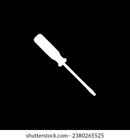 Minus or Negative Screwdriver Silhouette, can use for Art Illustration, Logo Gram, Pictogram, Website, Apps, or Graphic Design Element. Vector Illustration