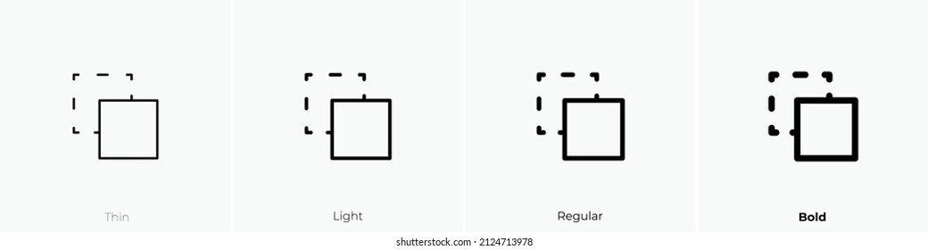 minus path icon. Thin, Light Regular And Bold style design isolated on white background