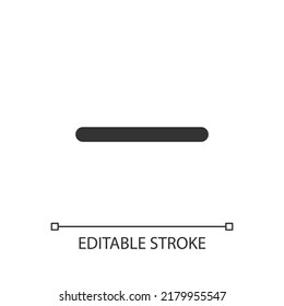 Minus pixel perfect linear ui icon. Collapsing option. Interactive content. Minimization. GUI, UX design. Outline isolated user interface element for app and web. Editable stroke. Arial font used
