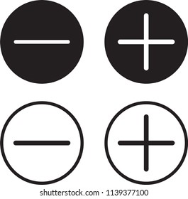 Minus Plus Icon Set Circle Vector 스톡 벡터(로열티 프리) 1139377100 | Shutterstock