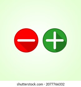 Minus and Plus Icon Vector, Zoom In and Zoom Out Design Concept with Shadow , Icon, Emblem, Flat Symbol Element for template