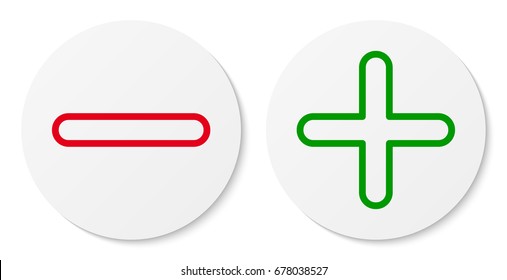 Minus Plus Signs Line Icons Flat Stock Vector Royalty Free 678038527