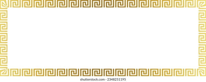 menos Marco rectangular Patrón de clave griega Patrón de cruz griego bordes ornamentales sin costura patrón de serpentín Lujo marco dorado marco de imagen dorado marco dorado bordes ornamentales decoración 