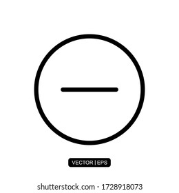 Minus, Reduce Button icon vector illustration logo template for many purpose. Isolated on white background.