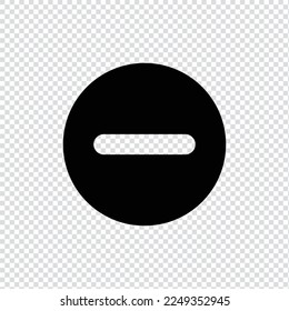 Minus, remove filled icon in transparent background, basic app and web UI bold line icon, EPS10