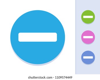 Minus - Round Glyph Buttons. A simple vector icon.