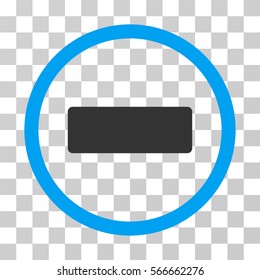 Minus rounded icon. Vector illustration style is flat iconic bicolor symbol inside a circle, blue and gray colors, transparent background. Designed for web and software interfaces.