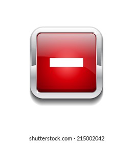 Minus Rounded Rectangular Vector Red Web Icon Button