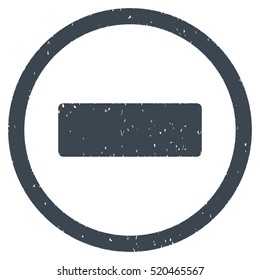 Minus rubber seal stamp watermark. Icon vector symbol with grunge design and corrosion texture. Scratched smooth blue ink sticker on a white background.