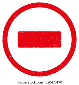 Minus rubber seal stamp watermark. Icon vector symbol with grunge design and corrosion texture. Scratched red ink emblem on a white background.