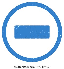Minus rubber seal stamp watermark. Icon vector symbol with grunge design and corrosion texture. Scratched cobalt ink emblem on a white background.