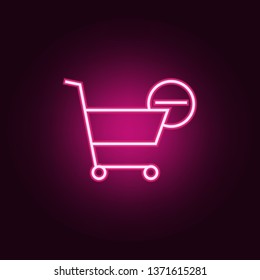 minus the shopping trolley icon. Elements of Web in neon style icons. Simple icon for websites, web design, mobile app, info graphics