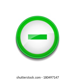 Minus Sign Circular Green Vector Web Button Icon