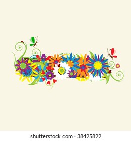 Minus sign. Floral design. See also signs in my gallery