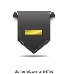 Minus Sign golden Vector Icon Design