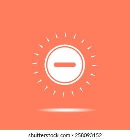 Minus sign icon. Negative symbol. Zoom out. Vector