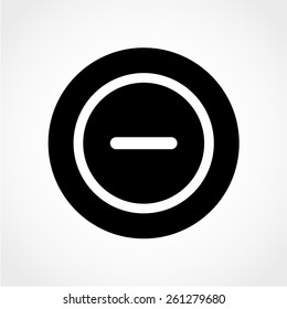 Minus sign icon. Negative symbol. Zoom out. Circles Icon Isolated on White Background