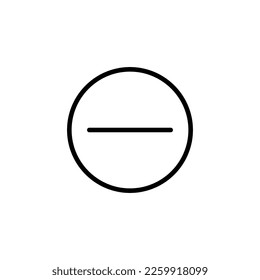 Minus Sign Isolated Line Icon. Editable stroke. Vector image that can be used in apps, adverts, shops, stores, banners