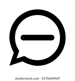 minus sign round speech bubble outline vector icon