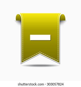Minus Sign Yellow Vector Icon Design