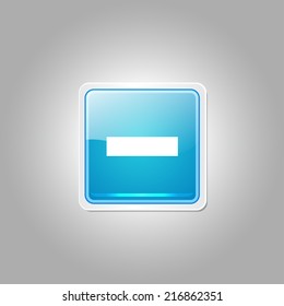 Minus Square Vector Blue Web Icon Button