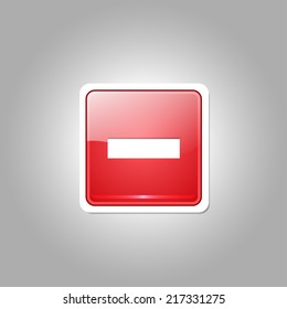 Minus Square Vector Red Web Icon Button