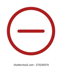 Minus, subtract and remove line art vector icon for apps and websites