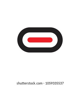 minus symbol capsule shape logo vector
